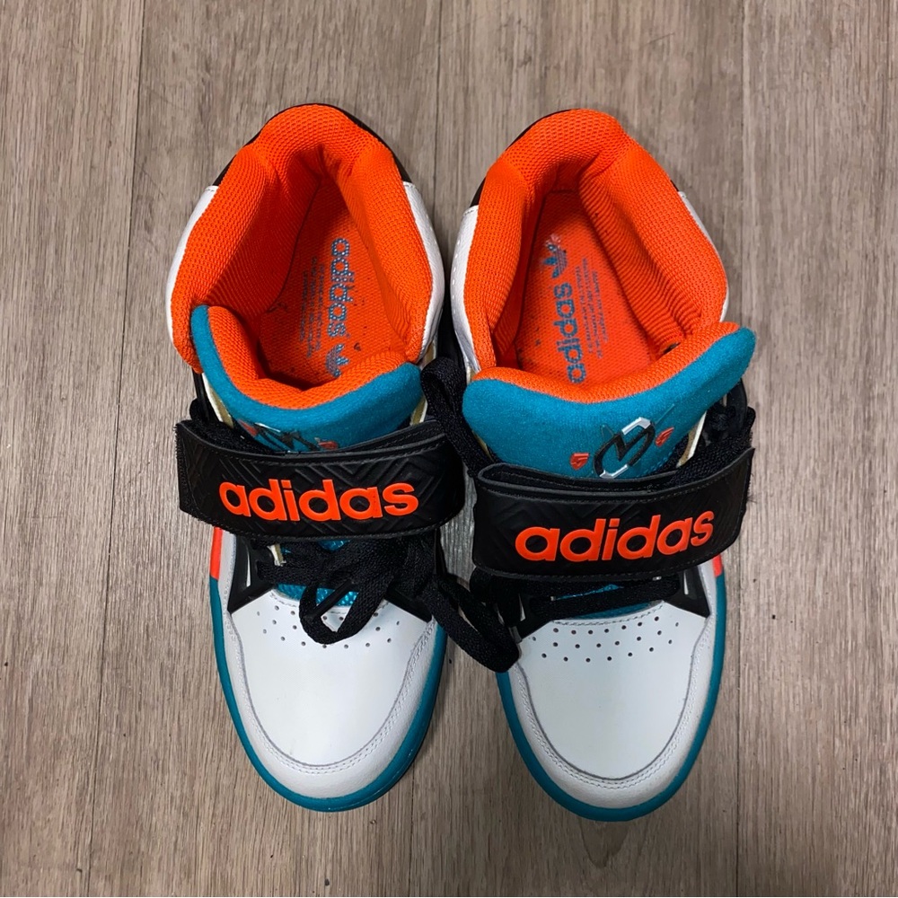 Mens Adidas Mutombo 2 White teal orange size 8.5 - Picture 3 of 12